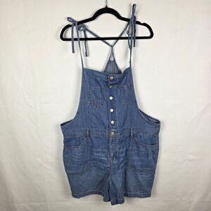 NWT Torrid Lightweight Denim Bib Overall Shortall Women's Size 14 Normcore
